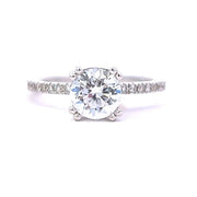BEVERLY K 18K White Gold Hidden Halo Engagement Ring - Final Sale